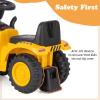 Licensed Caterpillar Ride on Tractor by OLAKIDS, 2 in 1 Ride on Push Car with Detachable Trailer, Headlight, Horn, Rake, Shovel, Foot to Floor Walker Toy Sliding Truck Gift for Kids Toddler view 4