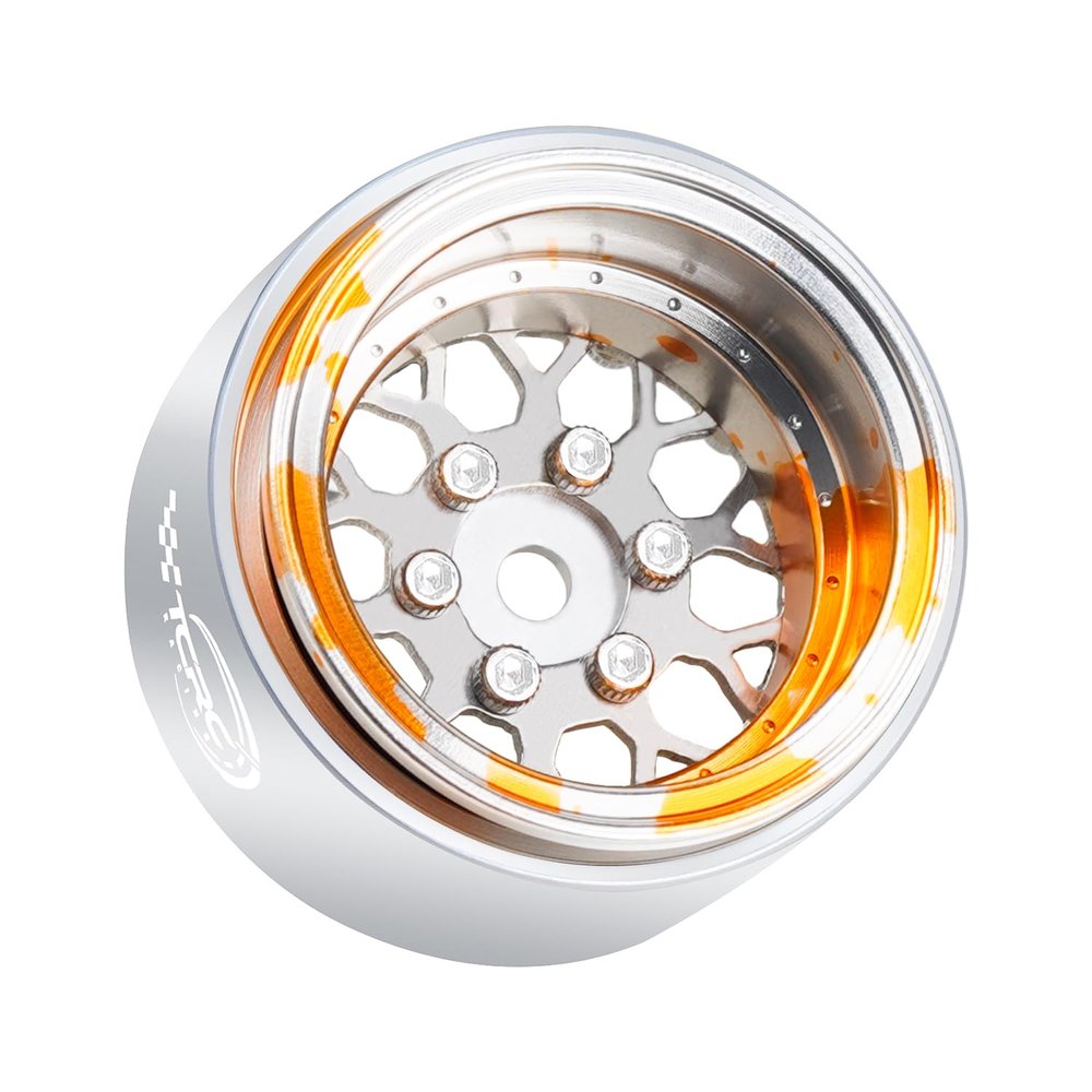 TCRC 4PCS Grade 5 Titanium Wheel Face Splash Anodizing Aluminum 1.0 Inch Wheels Hubs for 1/24 Axial SCX24 TRX4M FCX24 Redcat Ascent-18 1/18 RC Crawler Car Upgrade Parts