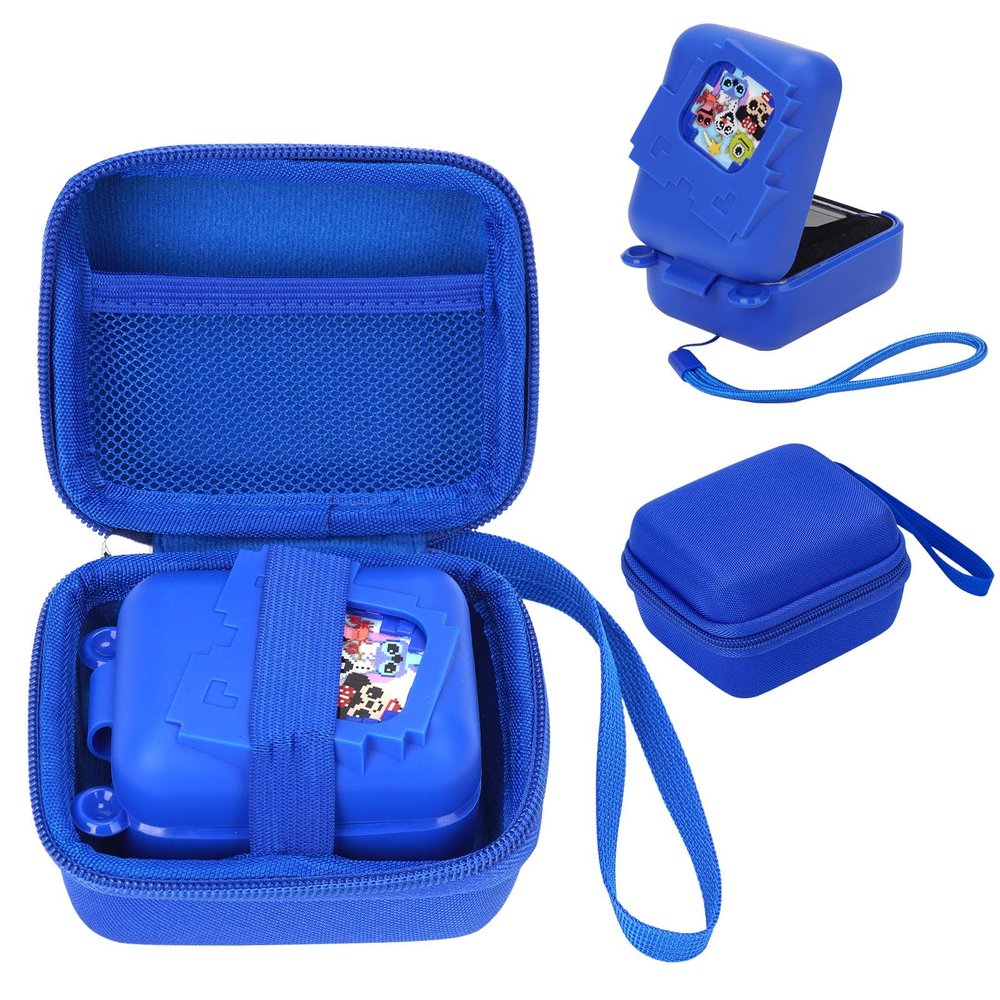 MGZNMTY Carrying Case and Silicone Case for Bitzee Disney Interactive Toy Digital Pet and Protective Skin Cover for New Bitsy Electronic Virtual Pet (Dsn Blue)