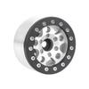 WONFAST 4PCS 1.55 Inch Aluminum Alloy Metal 5Spoke Beadlock Wheel Rim Hubs Replacement Accessory for AX90069 D90 TF2 CC01 Tamiya 1/10 RC Crawler Car Upgrade Parts (Black Silver) view 2