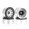 WONFAST 4PCS 1.55 Inch Aluminum Alloy Metal 5Spoke Beadlock Wheel Rim Hubs Replacement Accessory for AX90069 D90 TF2 CC01 Tamiya 1/10 RC Crawler Car Upgrade Parts (Black Silver) view 3