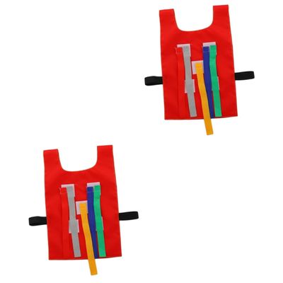 Abaodam 2pcs Boy Girl Outdoor Toys Pull Tails Vest for Kindergarten Games Educational Sports Activity Red Teamwork Play for Boy Girl Coordination and Social Skills