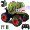 DYODYORC Remote Control Car, 2.4Ghz All Terrain Dinosaur Monster Truck Toys, RC Truck with Spay, Music, Stunt Capable, All Included Ready to Run, Toy Gifts for Boys and Girls (Dark Green) view 1
