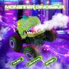 DYODYORC Remote Control Car, 2.4Ghz All Terrain Dinosaur Monster Truck Toys, RC Truck with Spay, Music, 3 Lighting Effects, Stunt Capable, Toy Gifts for Boys and Girls (Green Purple) view 3