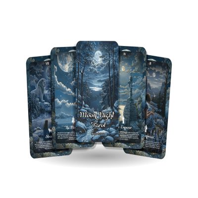 Moon Night Tarot - Major Arcana - A Unique Spiritual Journey - Illuminating The Soul Under The Mystical Glow of The Moon.