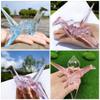 GANAZONO 3pcs Acrylic Origami Crane Decor Cranes for Boys and Girls Room Party Supplies and Garden Decoration Unique Tabletop Ornaments and Orange view 4