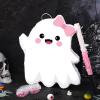 Aoriher Ghost Piata Pink Halloween Piata White Pink Ghost Party Piata with Bat Stick Blindfold Mask Confetti for Halloween Holiday Theme Festival Birthday Party Supplies Decoration(Cute) view 3