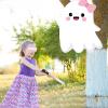Aoriher Ghost Piata Pink Halloween Piata White Pink Ghost Party Piata with Bat Stick Blindfold Mask Confetti for Halloween Holiday Theme Festival Birthday Party Supplies Decoration(Cute) view 4