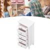 1:12 Scale Dollhouse Chest of Drawer - 5.12 x 2.28 x 1.46in Wooden Dollhouse Vertical Storage Cabinet - Miniature White Bedroom Furniture Doll House Decoration view 2