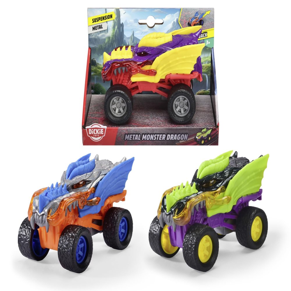 Dickie Toys Metal Monster Dragon, 3 assortments.