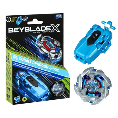 Beyblade X Pack Cobalt Dragoon 2-60C with Deluxe Left Rotation Rope Launcher