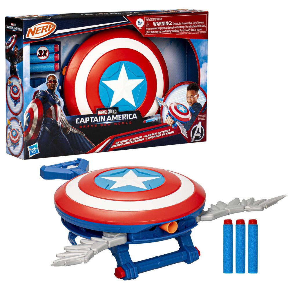 Marvel Studios Captain America Brave New World, Nerf Blaster Skyshot, Shield Costume