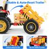 24V Ride On Tractor w/Tiltable & Detachable Trailer, 2x65W Motors, EVA Tires, Remote Control, Bluetooth, Shifter, Music, Electric Car for Kids (Red) view 3