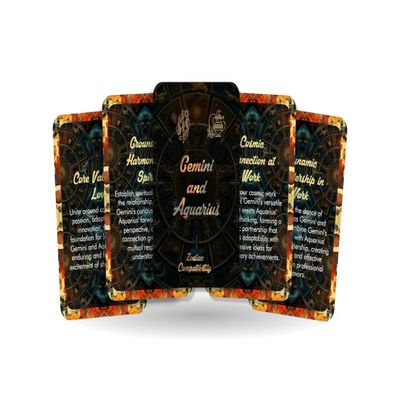 Gemini and Aquarius - Zodiac Compatibility - Divination Tools - Oracle Cards - Star Sign Compatibility - Horoscope Compatibility Cards