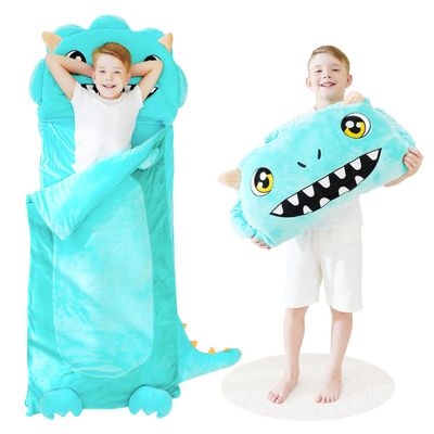 Kid Sleeping Bag - Large Plush Dinosaur Slumber Bag - for Boys Girls Daycare Birthday Gift Travel Sleepover Ages 3+ Years
