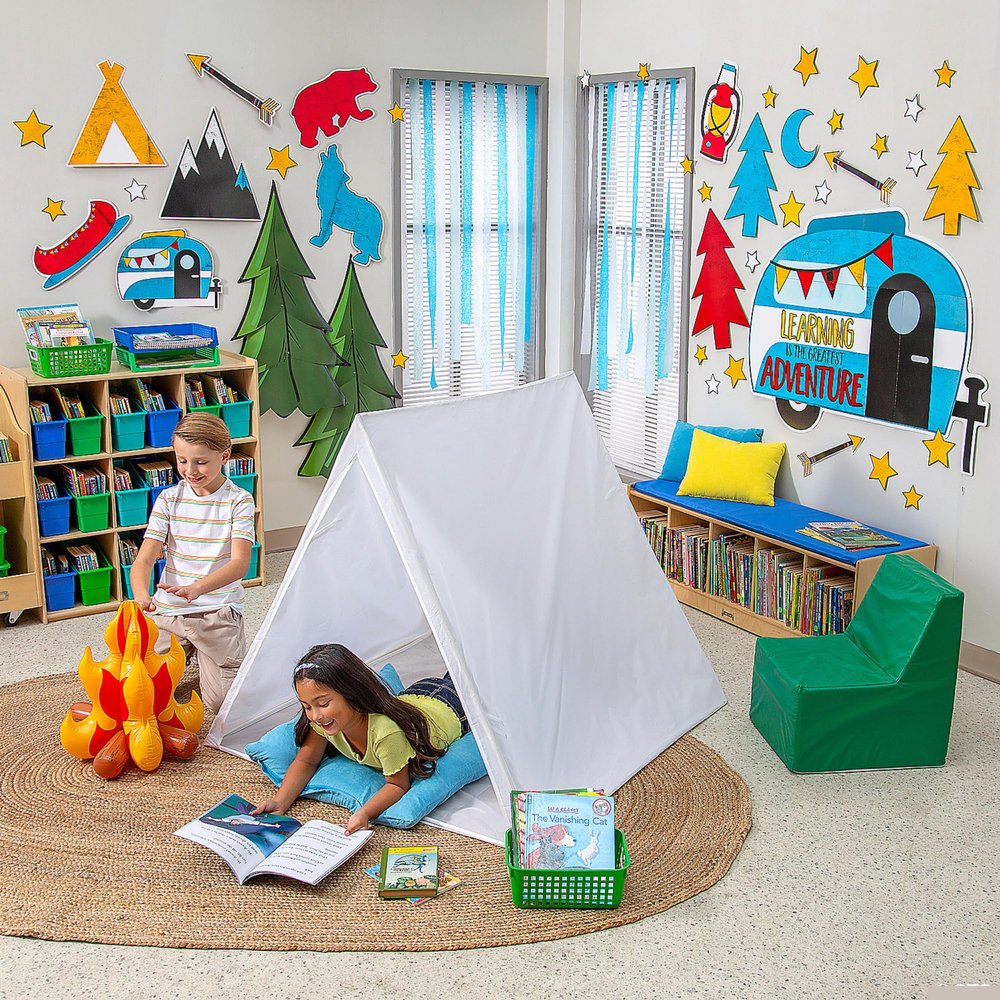 Fun Express Adventure Reading Corner Tent Kit - 54 Pc