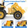 24V Ride On Tractor w/Tiltable & Detachable Trailer, 2x65W Motors, EVA Tires, Remote Control, Bluetooth, Shifter, Music, Electric Car for Kids (Yellow) view 3