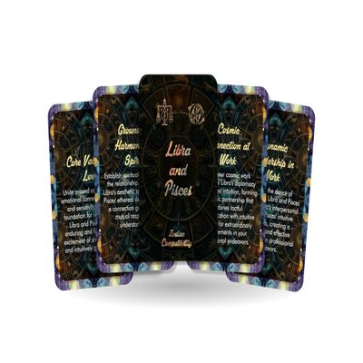 Ibiza Tarot Libra and Pisces - Zodiac Compatibility - Divination Tools - Oracle Cards - Star Sign Compatibility - Horoscope Compatibility Cards