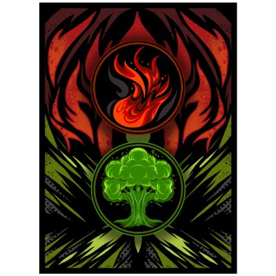 Realm Guard - 100ct Textured Matte TCG/MTG Card Art Sleeves (Red Green)