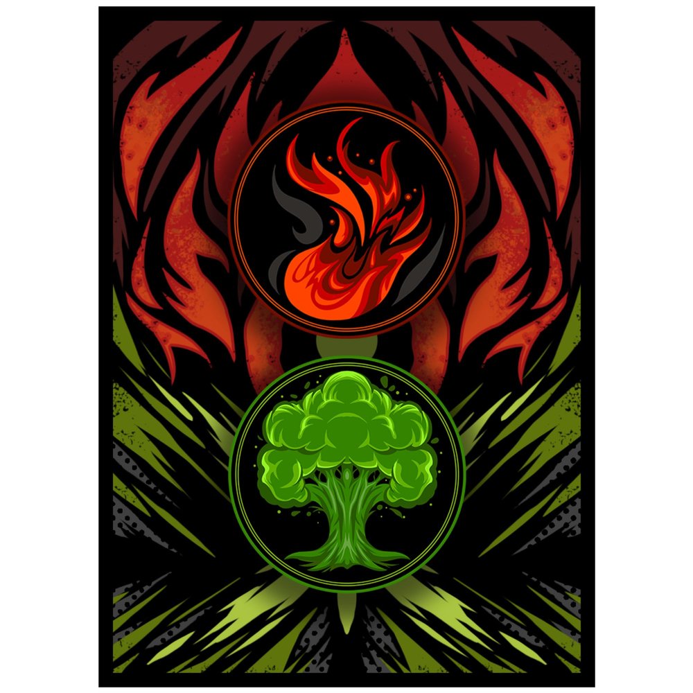 Realm Guard - 100ct Textured Matte TCG/MTG Card Art Sleeves (Red Green)