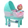 New Adventures Little Darlings: 12" Bassinet Baby Doll Set - Teal, Pink, Stars - Soft Body Doll, Plastic Bassinet, Accessories, Toddler Kids Ages 2+ view 4