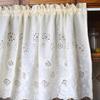 SULIANYI Hollow Embroidery Valances, Half Curtains for Windows, Cotton Curtain for Kitchen Bathroom Window Home Decor,1 Panel, Beige (WxH 100x53cm(39.3x20.8in)) view 3