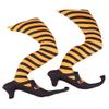 1 Pair Halloween Evil Witch Legs Props Wizard Feet With Boot Stake Garden Courtyard Ornament Decoration view 1