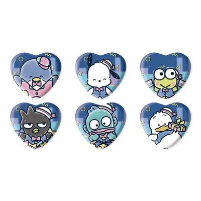Hapidanbui 04 [Graph Art Illustration] Heart Shaped Can Badge Box of 6