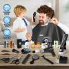 deAO Barber Shop Pretend Play Toy,29 PCS Kids Shaving Kit for Boys,Styling Accessories with Hair Dryer,Hair Straightener,Stylist Apron,Boys Grooming Salon Set Gift for Kids 3+ view 2