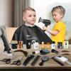 deAO Barber Shop Pretend Play Toy,29 PCS Kids Shaving Kit for Boys,Styling Accessories with Hair Dryer,Hair Straightener,Stylist Apron,Boys Grooming Salon Set Gift for Kids 3+ view 3