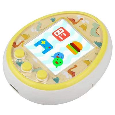 Nurnesy Handheld Game Console,Kids USB Rechargeable Virtual Pet Toy - Interactive Electronic Pet Party Game Keychain,Children Birthday Gift(white)