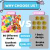 120 Pack Rubber Ducks for Jeeps 2.3 Inch Jeeps Ducks for Ducking Assortment Rubber Duckies Bulk Floater for Toddlers Bath Toys Party Favors Summer Beach Pool Activity view 4