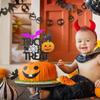1Pcs Happy Halloween Cake Topper Black Glitter Trick or Treat Cake Topper Castle Witch Pumpkin Ghost Bat Halloween Cake Decorations Cake Pick for Halloween Birthday Baby Shower Party Supplies view 2