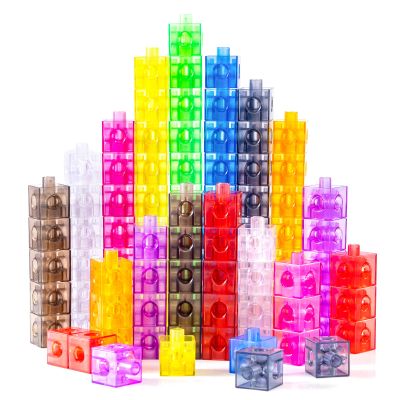 Odoorgames Translucent Linking Cubes Engaging Math Toy, Light Table Manipulatives, Math Blocks for Early Learning and Creative Play