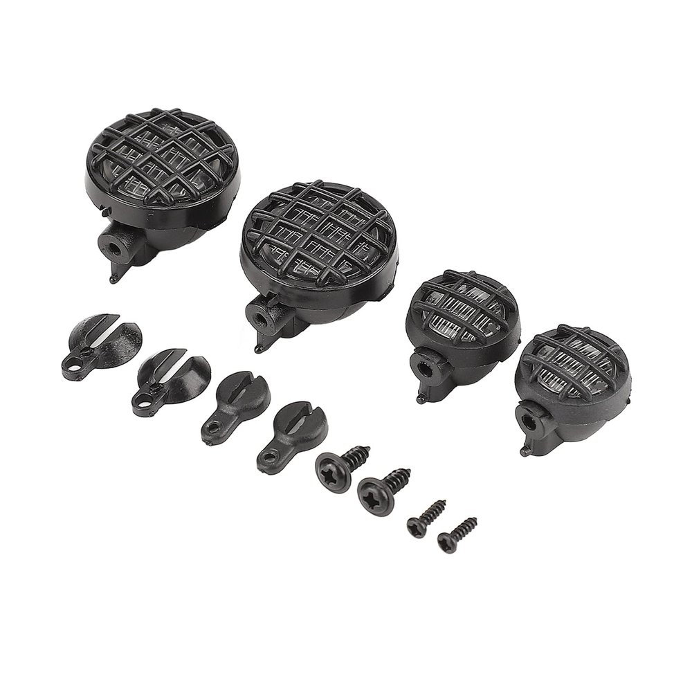 RC Car Light Cover, 4 pcs Plastic RC Round LED Light Shade Black Universal Lampshade LED Light Kit for Axial SCX10 D90 Scale RC Crawler Car