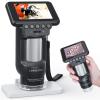 LM013 Microscope for Kids Portable with 2.8" LCD Screen, Handheld Digital Microscope Kit for Kids 8-12, Pocket USB Coin Camera Magnifier for Adults with 8 LED Lights, Microscope Slides view 1