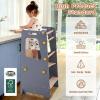 4 in 1 Toddler Kitchen Tower, Kids Kitchen Stool Helper, Standing Tower with Convertible Table and Chair, Toddler Step Stool with Adjustable-Height,Whiteboard and Safety Rail for Counter Sink (Gray) view 3