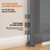 120 Inch Retractable Baby Gates Extra Wide, 42 Inch Tall Retractable Gate, 10 FT Reinforced Retractable Dog Gate with Rods & Hooks to Prevent Crawling Through, for Stairs, Indoor/Outdoor, Gray view 4