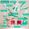 Pretend Dentist Play Set with 28Pcs Toys, Kids Doctor Playset with Operating Table, Medical Kit Role Play Toy for Kids 3-6 Years Old Cyan view 4