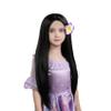 MUPUL Long Black Wig Straight Wigs For Kids Halloween costume Wigs For Kids view 2