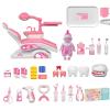 Pretend Dentist Play Set with 28Pcs Toys, Kids Doctor Playset with Operating Table, Medical Kit Role Play Toy for Kids 3-6 Years Old Pink view 1