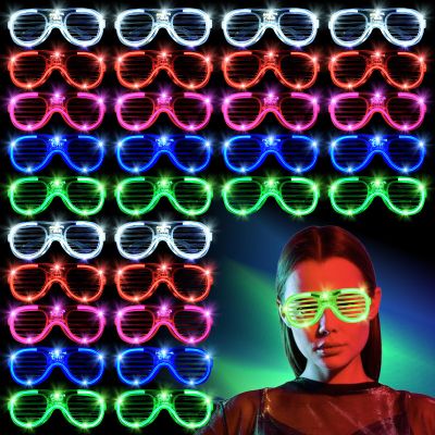70 Packs LED Glasses 5 Neon Colors glow in the dark party supplies Favor for Kids Adult Glow sticks Light Up Glasses fit Holiday Birthday Valentine's Day and Halloween Party Supplies Cosplay Christmas