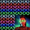70 Packs LED Glasses 5 Neon Colors glow in the dark party supplies Favor for Kids Adult Glow sticks Light Up Glasses fit Holiday Birthday Valentine's Day and Halloween Party Supplies Cosplay Christmas view 1