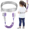 Accmor Toddler Leash with Reflective Baby Anti Lost Wrist Link, 2 in 1 Kids Walking Harnesses Belt Leashes with Key Lock for Girls Age 1-4, Keep Child Close Rope Tether for Outdoor Travel Purple view 1