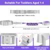 Accmor Toddler Leash with Reflective Baby Anti Lost Wrist Link, 2 in 1 Kids Walking Harnesses Belt Leashes with Key Lock for Girls Age 1-4, Keep Child Close Rope Tether for Outdoor Travel Purple view 2