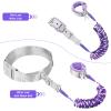 Accmor Toddler Leash with Reflective Baby Anti Lost Wrist Link, 2 in 1 Kids Walking Harnesses Belt Leashes with Key Lock for Girls Age 1-4, Keep Child Close Rope Tether for Outdoor Travel Purple view 3