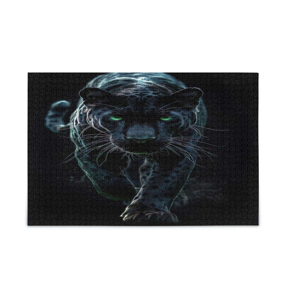 STAYTOP Fierce Black Panther Jigsaw Puzzles for Adults or Kids 1000 Piece,Intellectual Decompression Fun Family Puzzles Game for Christmas Holiday Toy Gift