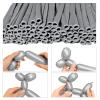 LXZFCRG 260 Long Balloons, Shiny Metallic Latex Twisting Balloon for Balloon Animals, Magic Balloons for Birthdays Wedding Party Decorations 100pcs (Metallic Silver) view 3