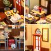 DIY Miniature Dollhouse Kit Back to School House Wooden Miniatures House Crafts DIY Model Kits Christmas Birthday Gifts for Men and Women Friend (with Dust Cover) view 2