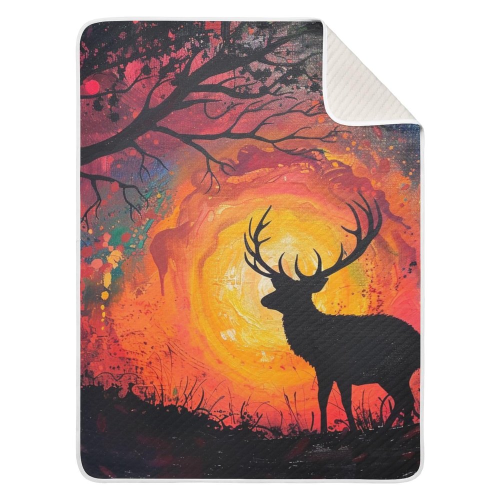 KICPOAY Vivid Deer Sunset Baby Swaddle Blanket for Boys and Girls, Muslin Baby Receiving Swaddle Blanket, Soft Cotton Nursery Swaddling Blankets for Newborn Toddler Infant
